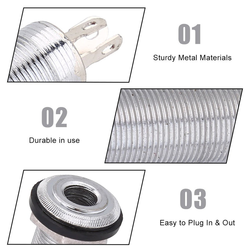 [AUSTRALIA] - Bnineteenteam Guitar Output Jack Plug Socket, Threaded Cylinder Guitar Socket Connector 1/4inch for Electric Guitar Bass sliver 