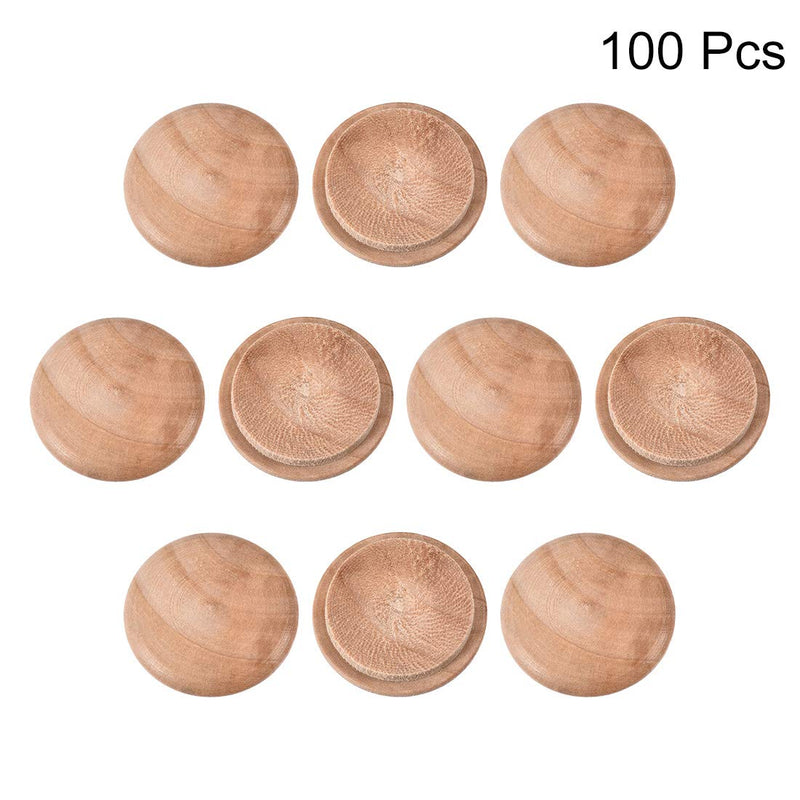 uxcell Wood Button Top Plugs 1 Inch Cherry Hardwood Furniture Plugs 100 Pack