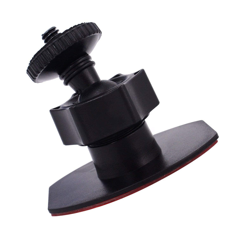 iSaddle CH01B 1/4" Thread Camera Mount Mini Double-Sided Adhesive in Dash Cam Mount Holder - Universal Tripod Permanent Holder Fits Sony/Ricoh/HP/GoPro/Oculus (M4 M6 Screw Join Ball Included) 3M Base