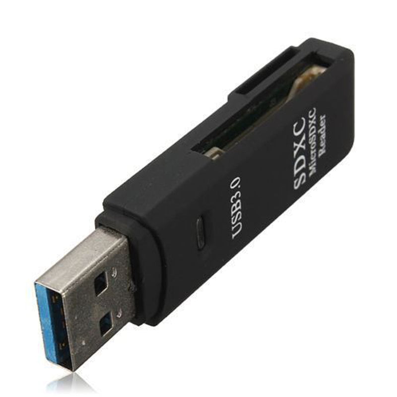 Lupo USB 3.0 Multi Card Reader - Supports SD, SDHC, MMC, RSMMC, MMC Mobile, MMC Micro, SDXC, Micro SD and T-Flash Black