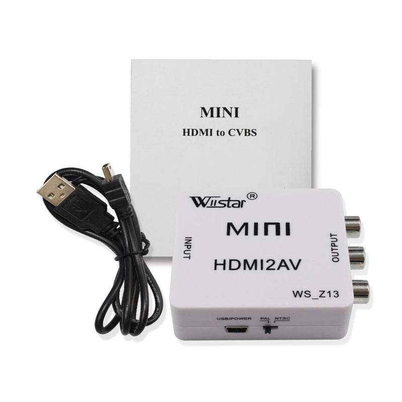 Mini HDMI to AV 3RCA CVBS Composite Video Audio Converter Adapter Support PAL/NTSC for Xbox PS3 PS4 TV STB VHS VCR Camera DVD