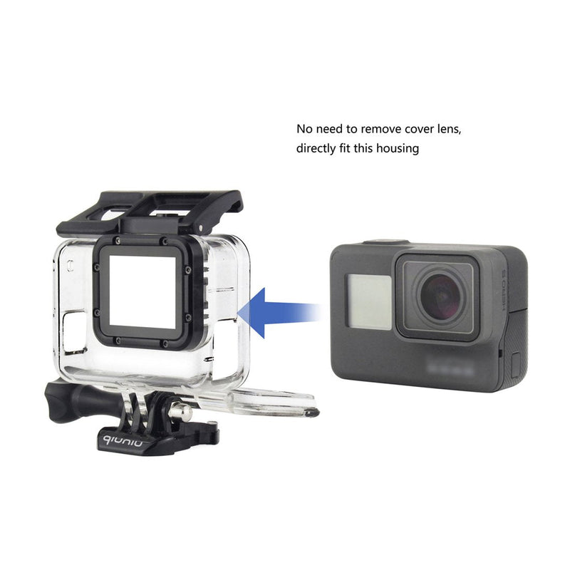 Side Open Skeleton Housing Case for GoPro Hero 5/6 Black Action Camera - Protective Lens Removal NOT Needed - Transparent Clear