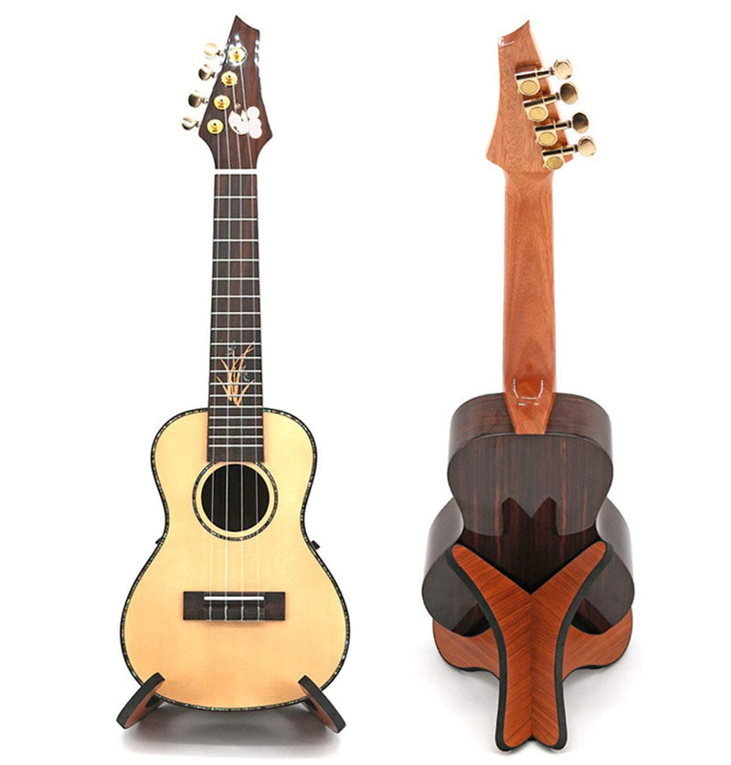 Wooden Ukelele Stand Holder Musical Instrument Stand Concert Portable Wood Stand for Small Guitar, Violin, Banjo