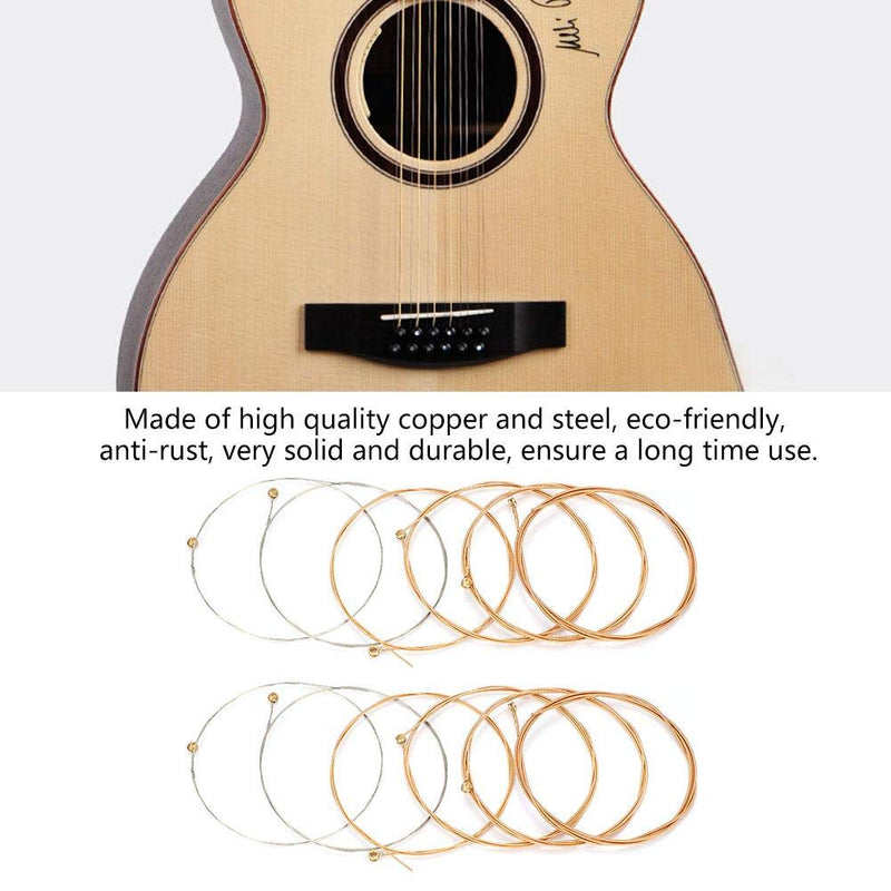 Dilwe Guitar String, 12 Pcs Guitar Strings Replacement for Acoustic Folk Guitar