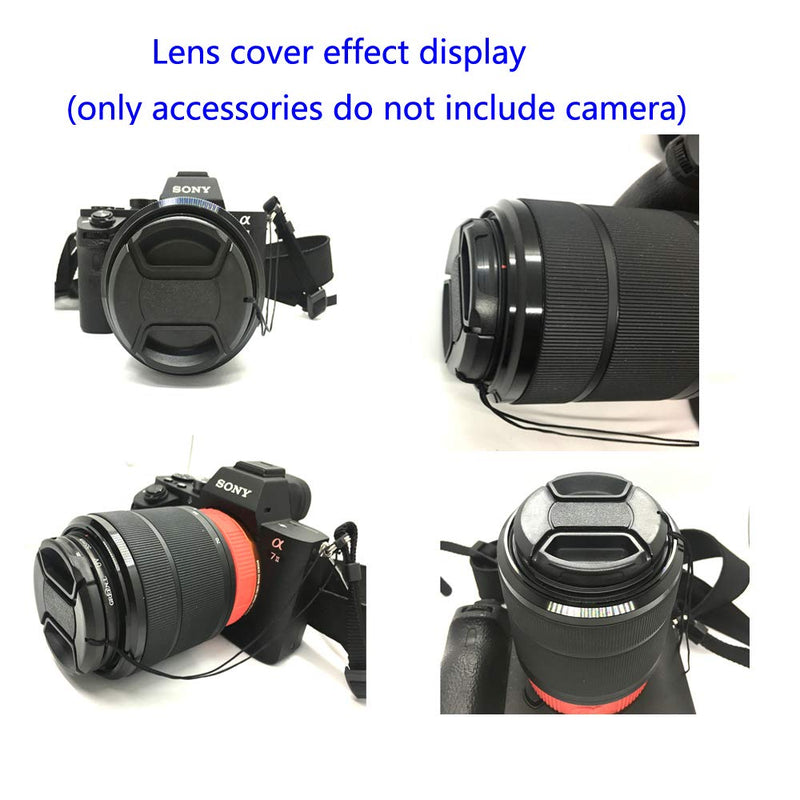 D3500 Lens Cap (55mm) for Nikon D3500 D5600 w/ AF-P 18-55mm for Canon EF-M 11-22mm 18-150mm for Sony DSC-HX400 HX300 (2 Pack)