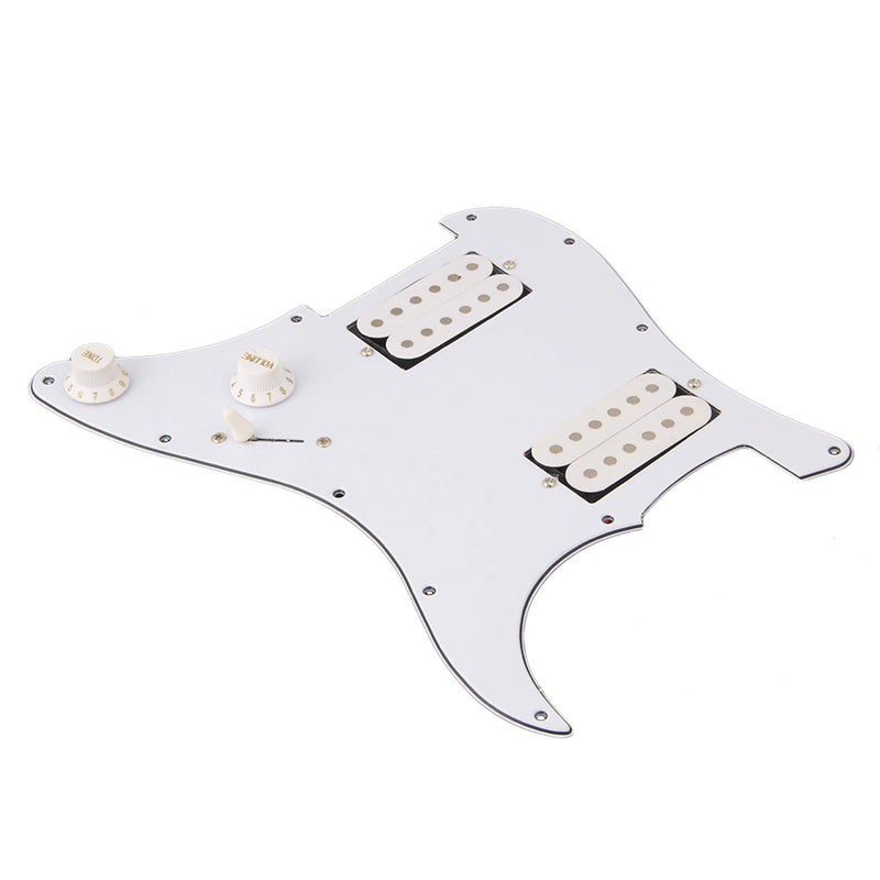 BQLZR 3Ply White Loaded Pickguard HH For Humbuckers Guitar