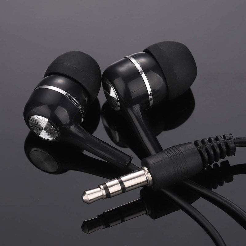 [AUSTRALIA] - Bulk Earbuds Headphones Wholesale Earphones 50 Pack, Factorymall Low Cost Earbuds Disposable Ear Buds Bulk Headphones for School Classroom Students Kids-(Black) Black 