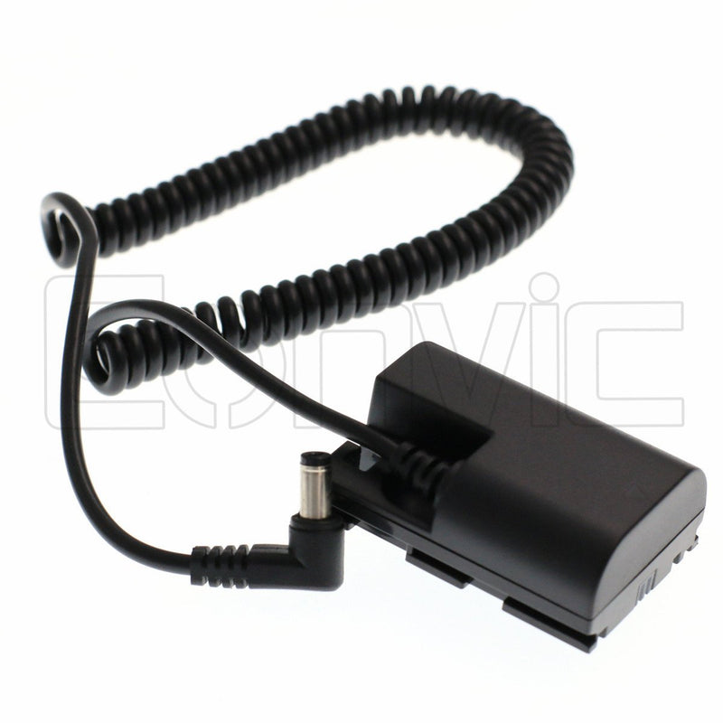 Eonvic DC LP-E6 Dummy Battery Adaptor Power Coiled Cable for for Canon 5D3 5D2 7D 60D