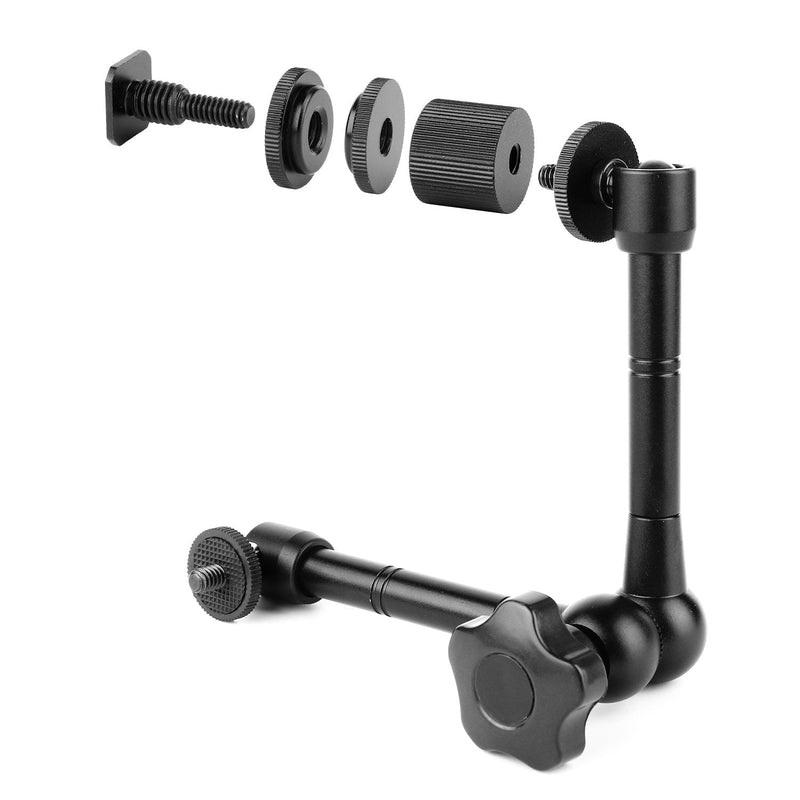 11'' Magic Arm, ChromLives Articulating Magic Friction Arm Adjustable w/Hot Shoe Mount 1/4'' Tripod Screw Compatible with DSLR Camera Rig/LCD/DV Monitor/LED Lights/Flash Light/Microphone/DJI Osmo 11'' Magic Arm
