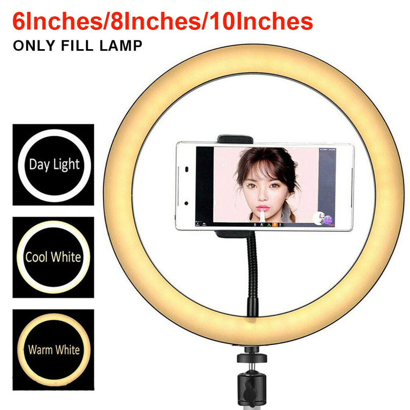 Feian Ring Light,Dimmable Lighting Led with Controller Video Photography Ring Shape Fill Light Studio Low Heat USB Cable for Makeup Selfie 6 Inches