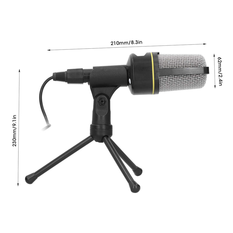 ASHATA Studio Recording Condenser Microphone, 3.5mm Audio Port Microphone with Desktop Tripod, Plug and Play PC Microphone for Studio Recording Vocals, YouTube, Streaming, Gaming(black) black