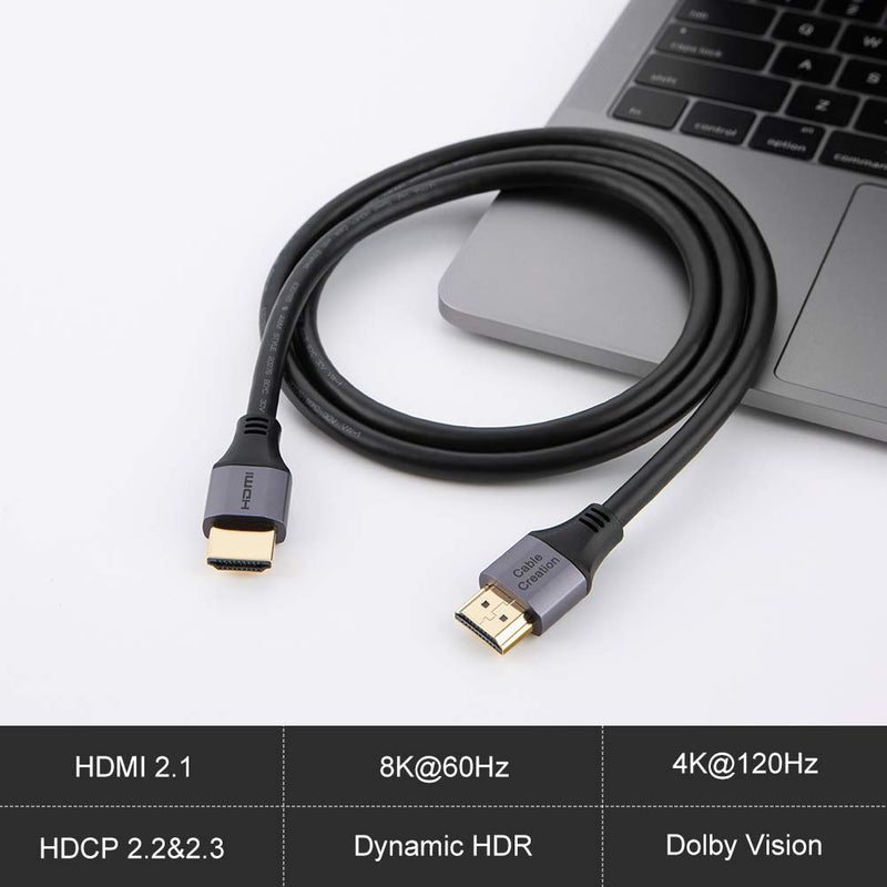 [AUSTRALIA] - CableCreation 8K HDMI 2.1 Cable, High Speed 48Gbps 8K 60Hz Ultra HD, HDCP 2.2,4:4:4 HDR, eARC, Compatible for PS5, PS4, Xbox One/Xbox Series X, QLED TV,Roku TV, VIZIO TV(3.3ft) 3.3 feet 