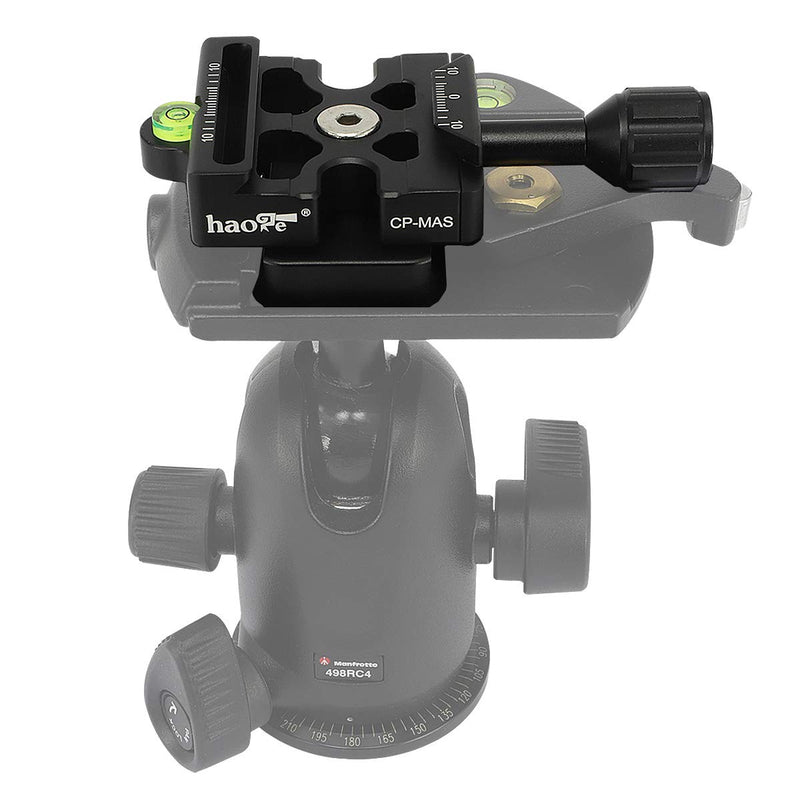 Haoge CP-MAS Quick Release Clamp with RC4 / 400PL Base Adapter Convertor for Manfrotto RC4 System to Arca-Swiss Compatible, Fit 400PL / 405/410 / RC4 Adapter for Manfrotto RC4 Head 02
