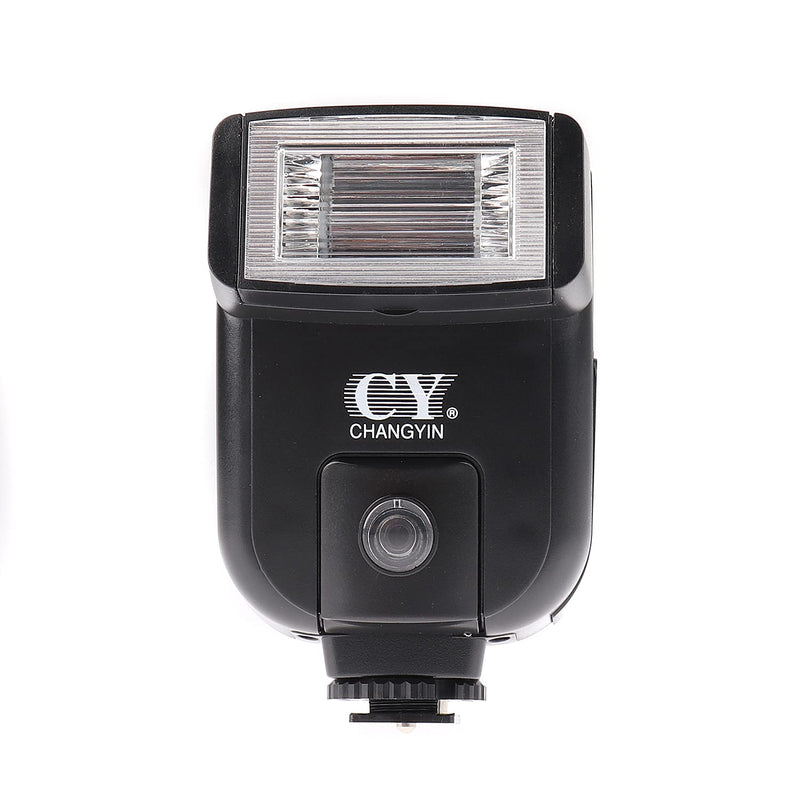 FocusFoto YINYAN CY-20 Universal Hot Shoe On-Camera Flash Speedlite Electronic Speedlight with Sync Port for Nikon Canon Panasonic Olympus Pentax Alpha Digital DSLR Camera Flash Light