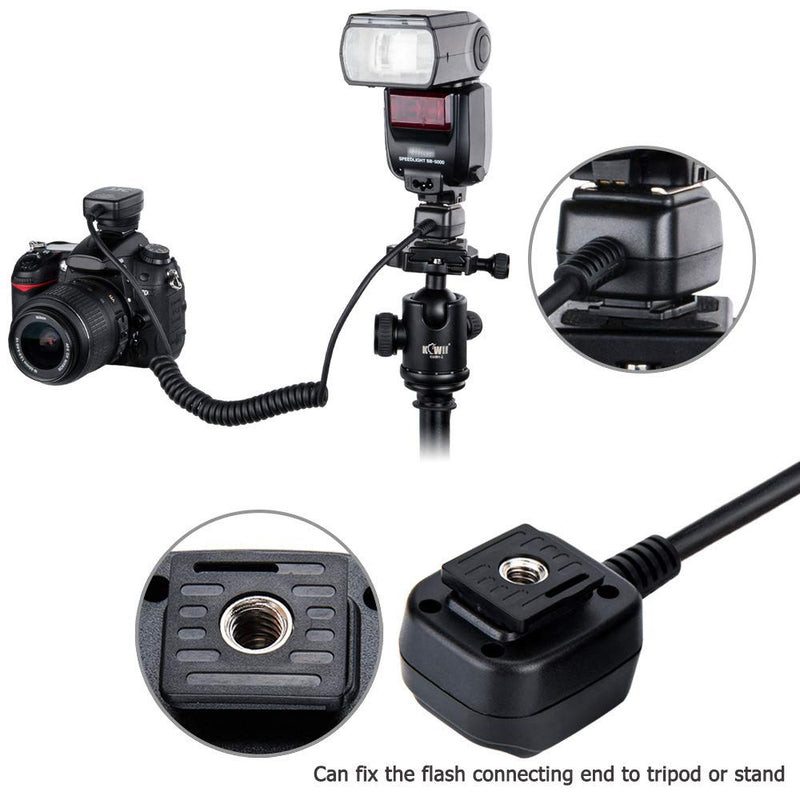 [AUSTRALIA] - Flash TTL Cord JJC Off-Camera Flash Hot Shoe Cord for Nikon Z5 Z6 Z6II Z7 Z7II D6 D5 D780 D850 D810 D750 D500 D7500 D7200 D5600 D5500 D5300 D3500 D3400 Replaces Nikon SC-28 Cord -1.3m 