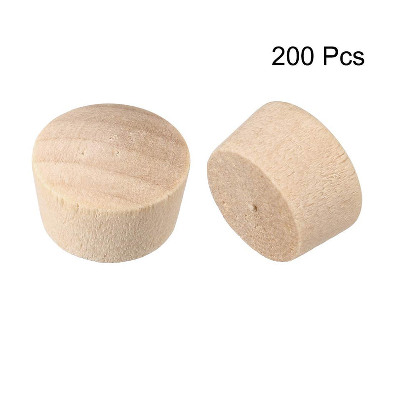 uxcell Wood Button Top Plugs 7/16 Inch Cherry Hardwood Furniture Plugs 9/25 Inch Height 200 Pcs