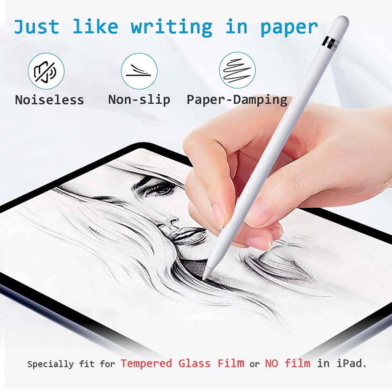 MJKOR [2021 New] Soft Paperfeel Damping Tips Replacement for Apple Pencil 1st Gen & 2nd Gen, Noise Reducing Pen Nibs for iPad Pro(1 PCS) 1 PCS (Model: 2B)