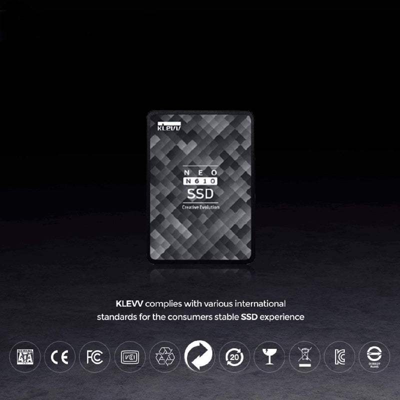 KLEVV NEO N610 SSD 2.5 Inch SATA 3 6Gb/s 512GB 3D TLC NAND R/W Up to 560MB/s & 520MB/s Internal Solid State Drive (K512GSSDS3-N61)