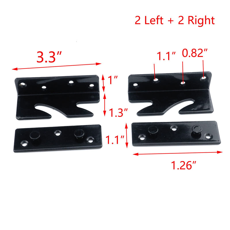 T Tulead Bed Rail Brackets Cold-Rolled Steel Bed Rail Fittings Bed Frame Connectors 3.3-Inch Bed Rail Hooks,with Screws Style 1, 3.3-Inch
