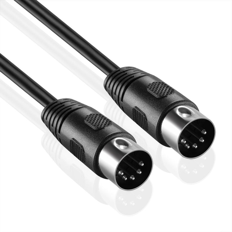 TNP MIDI Cable (1FT) - 5 Pin DIN Male Audio MIDI to MIDI Connector Interface Jack Plug Wire Cord 1FT