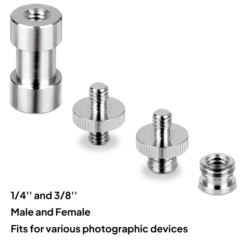 Camera Screw Set, 20PCS 1/4 to 1/4, 1/4 to 3/8 Screw Adapter Converter Threaded Screws Adapter Spigot Screw Mount Set Accessories for Camera Tripod Monopod Ballhead Flash Light Stand Shoulder Rig