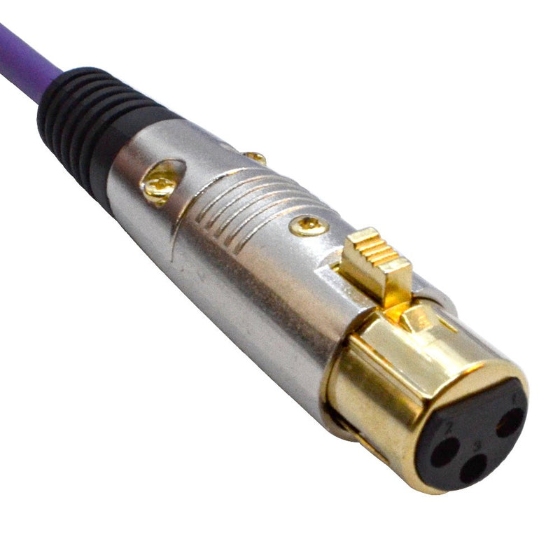 [AUSTRALIA] - Seismic Audio Premium 3 Foot Purple XLR Patch Cable 3 Pin XLRF to XLRM Mic Cord, (SAPGX-3Purple) 