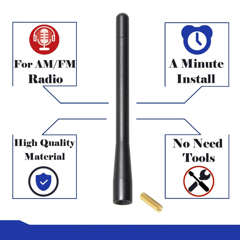 [AUSTRALIA] - Anina 4.7'' Car Short Antenna Mast for 2009-2018 Ford F150 Aluminium Alloy Truck Antenna for AM/FM Radio Reception Car Wash Proof 4.7 Inch 