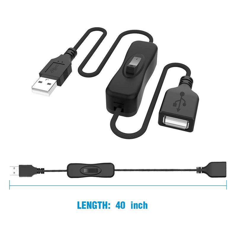 ANDUL USB Switch Extension Cable, Upgraded USB Extension Cord with On/Off Power Switch Cable for LED Strips, iOS System, etc