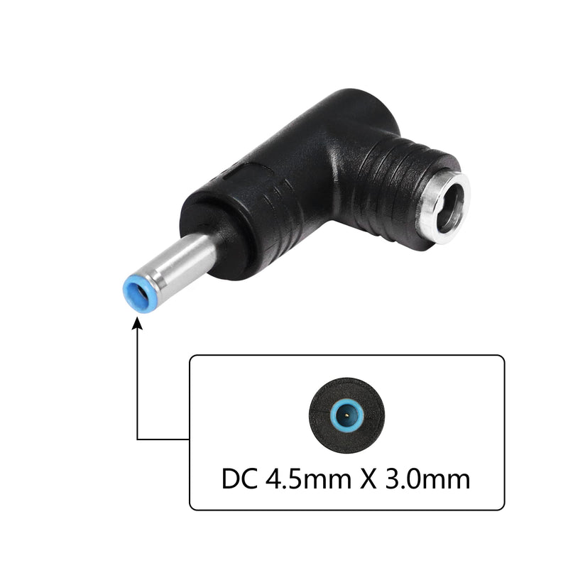 [AUSTRALIA] - RIIEYOCA 90 Degree 240 Watt DC Power Connector Adapter, 5.5mm x 2.5mm Female Plug to 4.5mm x 3.0mm Male Jack, for Laptop Power Connection Conversion (2-Pack) DC 5525 Female to 4530 mm Male 