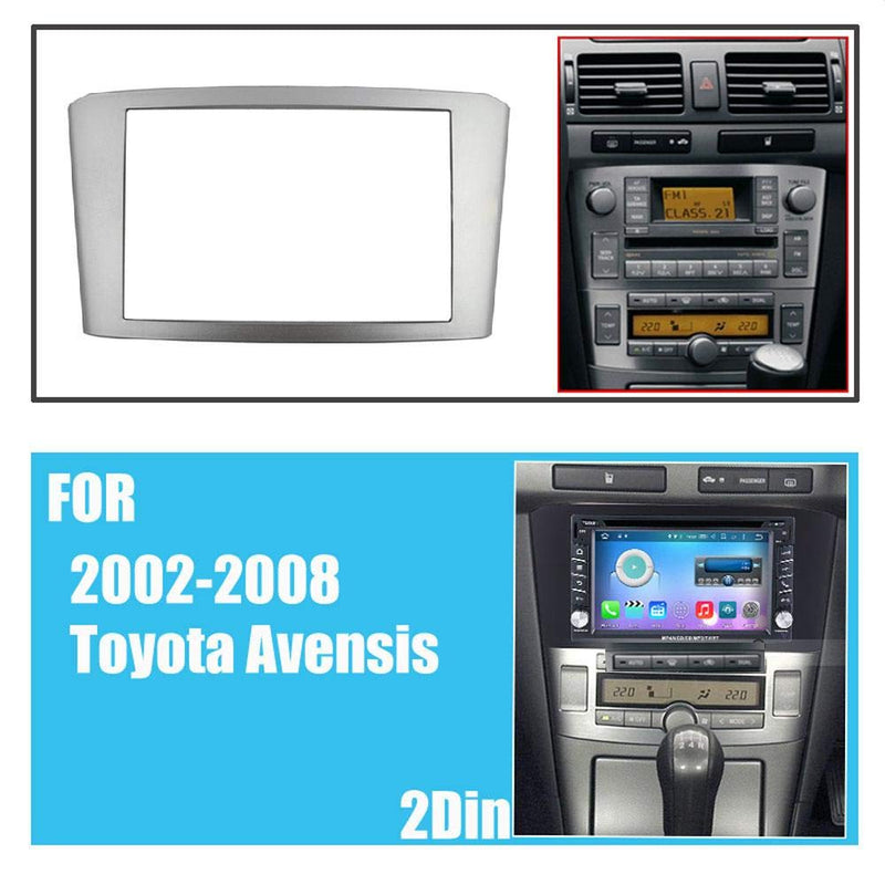 2 Din Facia Compatible With Toyota Avensis 2002-2008 Radio DVD Stereo CD Panel Dash Kit Trim Fascia Face Plate Frame