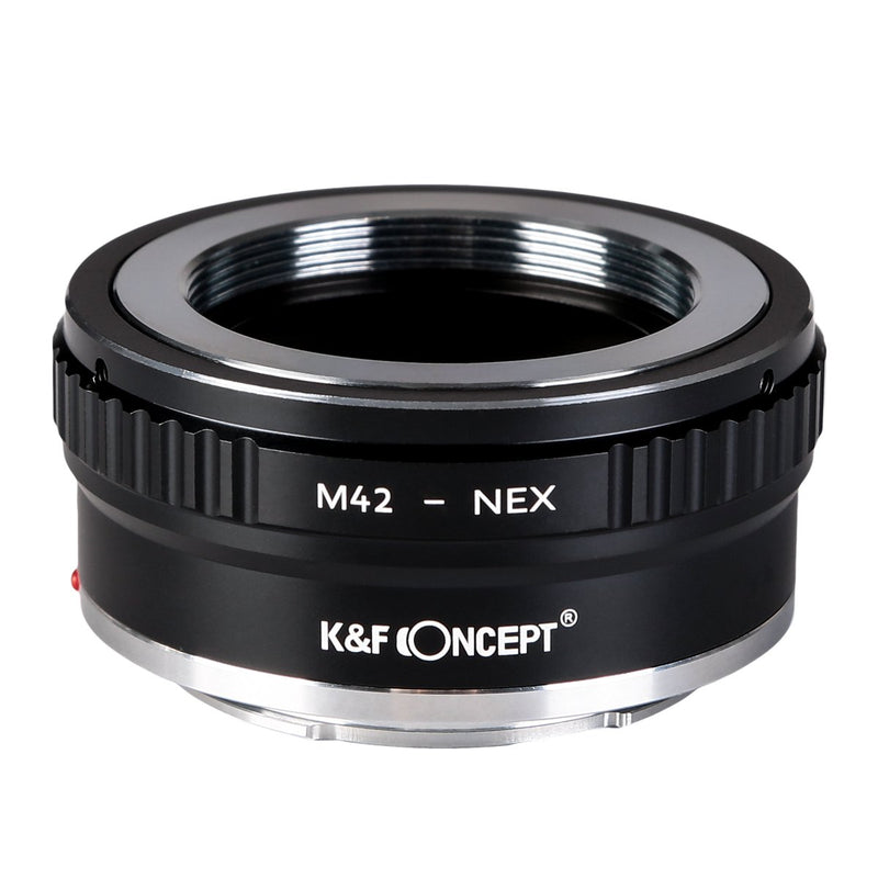 K&F Concept Lens Mount Adapter M42 to NEX Ⅱ Copper Adapter Compatible with M42 Screw Mount Lens Sony NEX Camera Black