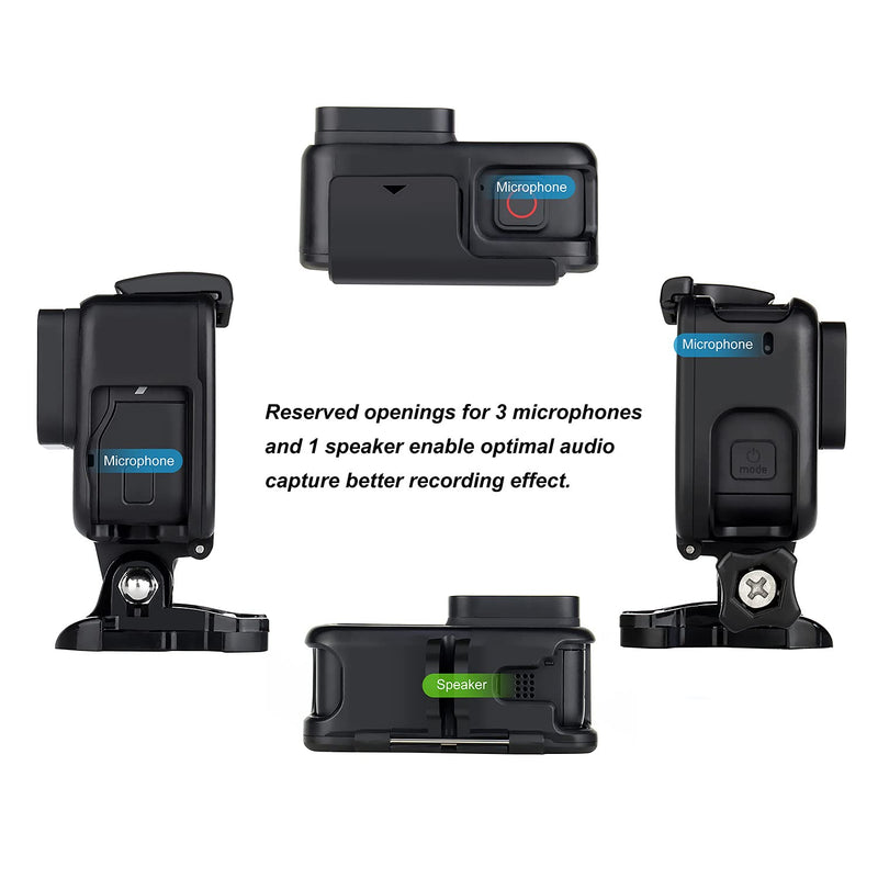 [AUSTRALIA] - YALLSAME Frame Case Compatilble with GoPro Hero 5, Hero 6, Hero 7 Black/ Silver/ White, Hero 2018 with Lens Cap and Tripod Mount Adapter Protective Housing Case for Go Pro 7 6 5 Black Frame for HERO7/6/5 
