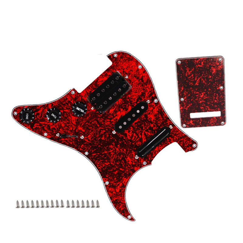 Alnicov Surfing Loaded Prewired Pickguard Guard Plate With SSH Pickup For Electric Guitar,Red Pearl