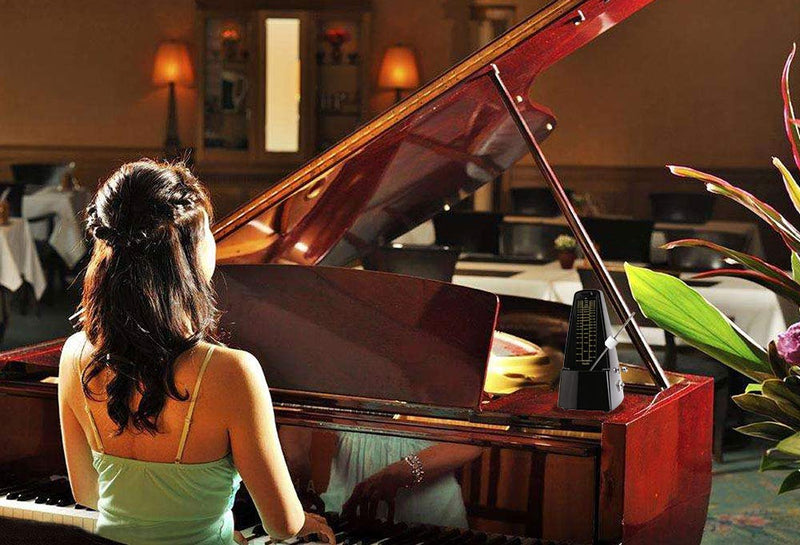 Rayzm Mechanical Metronome with High Precision for All Kinds of Musical Instruments (Piano/Drum/Violin/Guitar/Bass & Wind Instruments), Audible Click & Bell Ring, Traditional Pyramid Style