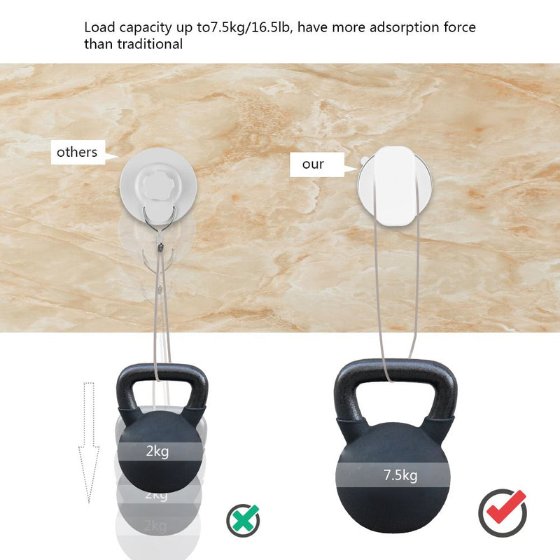 [AUSTRALIA] - DDSKY 2-Pack Strong Suction Cup Drawer Glass Mirror Wall Tile Handles Toilet Bathroom Door Pulls Glass Door Pull Adsorbent Handle and Knobs 