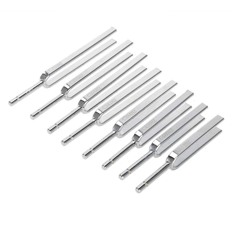 Wandisy Steel Tuning Fork, Instruments Tuning Vibration Health Therapy Tool Set Tuning Forks for Healing