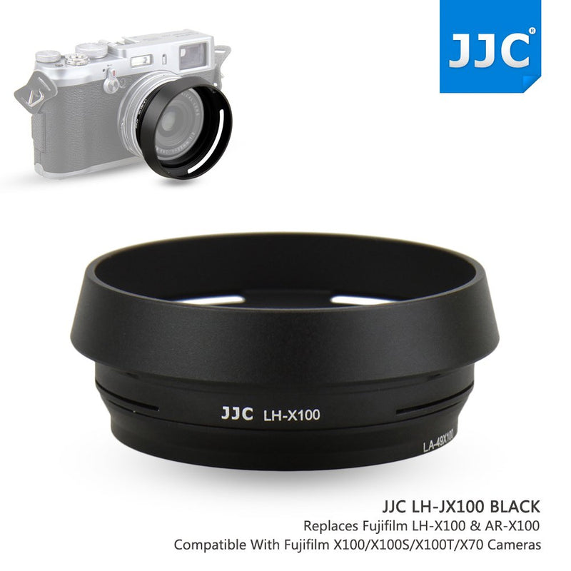 [AUSTRALIA] - JJC Metal Lens Hood Shade Protector with 49mm Filter Adapter Ring for Fujifilm Fuji X100V X100F X100T X100S X100 X70 Replaces Fujifilm LH-X100 Lens Hood & AR-X100 Filter Adapter Ring/Black 