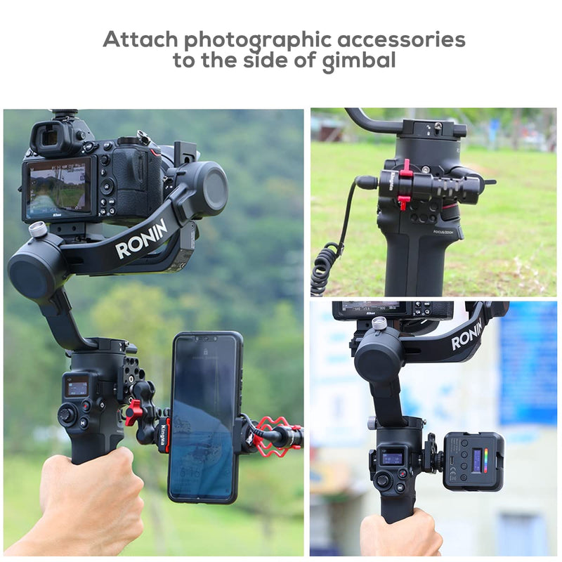 EaxanPic Side Extension Plate Mount for DJI Ronin S/SC/RS2/RSC2,Monitor Holder Mount with 1/4 3/8 Threaded Holes Cold Shoe Mount, Stabilizer Extension Plate for Video Light, Microphone, Monitor
