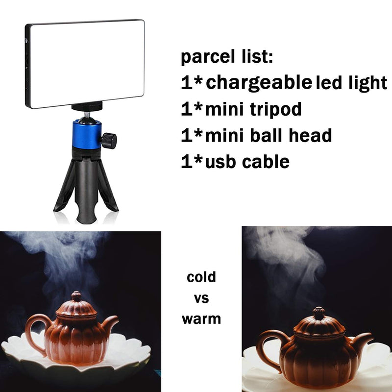 Video Conference Lighting kit Call Laptop Photography LED Light usbc Lithium Battery 4040mAh with Mini Tripod Ball Head 3200-5600k Dimmable Portable for Video Recording and Remote Working red frame