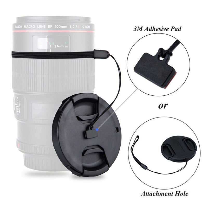62mm Center Snap-on Lens Cap JJC Camera Front Lens Cover for Canon Nikon Fujifilm Sony Olympus Panasonic Any Lens with 62mm Filter Thread Replaces Original Cap with Free Lens Cap Keeper -2pack 2 packs