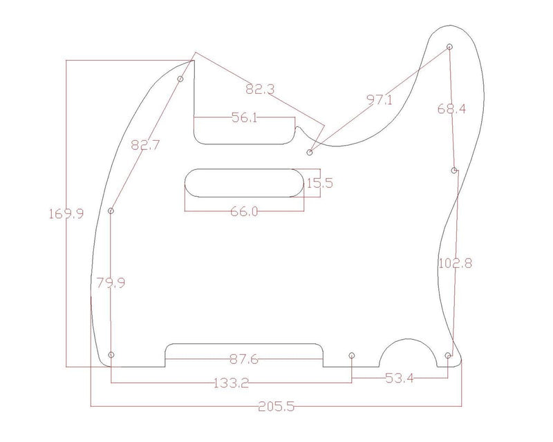 KAISH 8 Hole Tele Guitar Pickguard Scratch Plate fits USA/Mexican Fender Telecaster Black Pearl