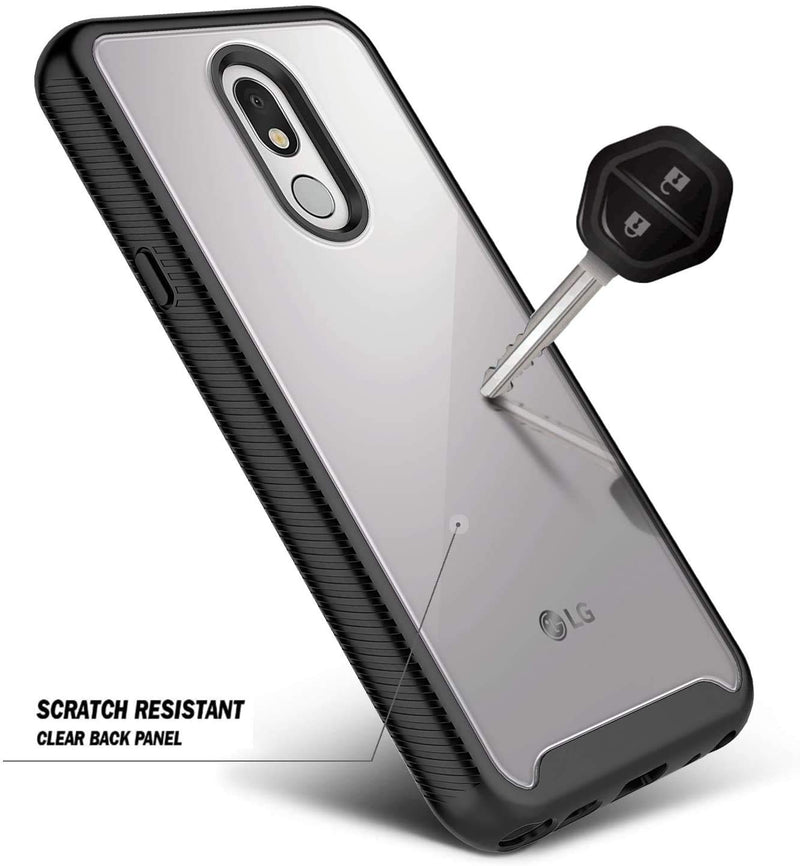 E-Began Case for LG K40 LMX420 with [Built-in Screen Protector], LG Solo 4G LTE L423DL/K12 Plus/X4 2019/Xpression Plus 2 (AT&T)/Harmony 3, Full-Body Shockproof Protective Case -Black Black