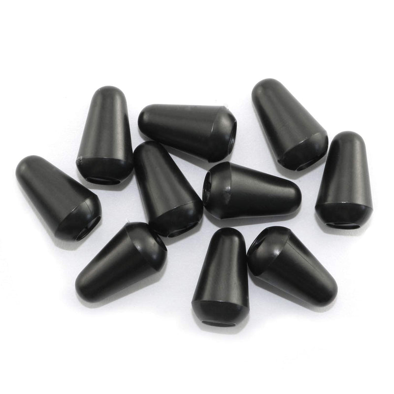 RuiLing 10pcs M3.5 Plastic 3 Way Toggle Switch Knob Tip Caps for Electric Guitar Parts Accessories Switch Cap Black