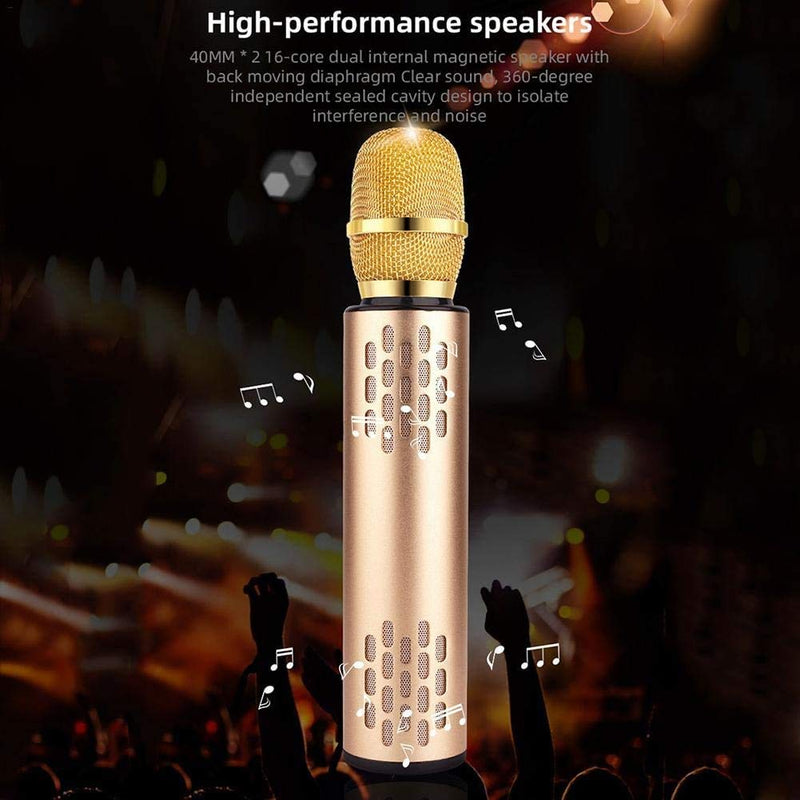 [AUSTRALIA] - ALPOWL Wireless Bluetooth Karaoke Microphone with Sound Card, 4-in-1 Portable Handheld Karaoke Mic Machine Christmas Birthday Home Party for Android/iPhone/PC or All Smartphone (Black) Black 