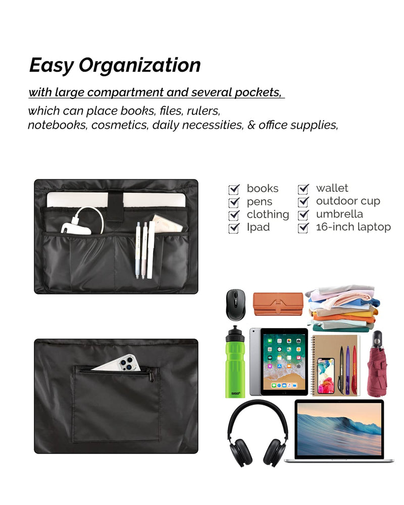 Prite Tote Bag for Women Weekender Bag with Laptop Compartment for Work Nurse School Travel Gym Black
