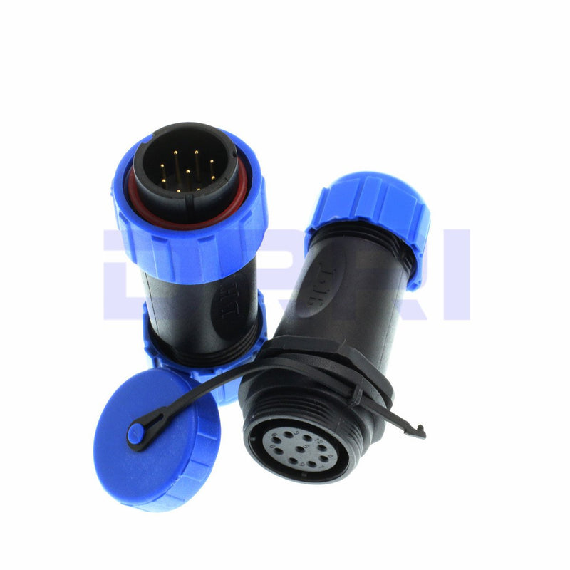 DRRI SP21 Waterproof IP68 9Pin in-line Cable Connector Male Plug Female Socket (9Pin)