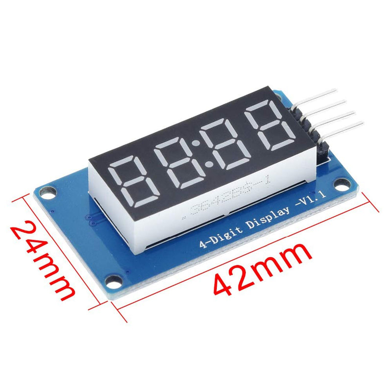 ANMBEST 5PCS TM1637 4 Bits Digital LED Display Module with Clock Display 0.36 inch Common Anode Digital Tube Board for Arduino Raspberry Pi