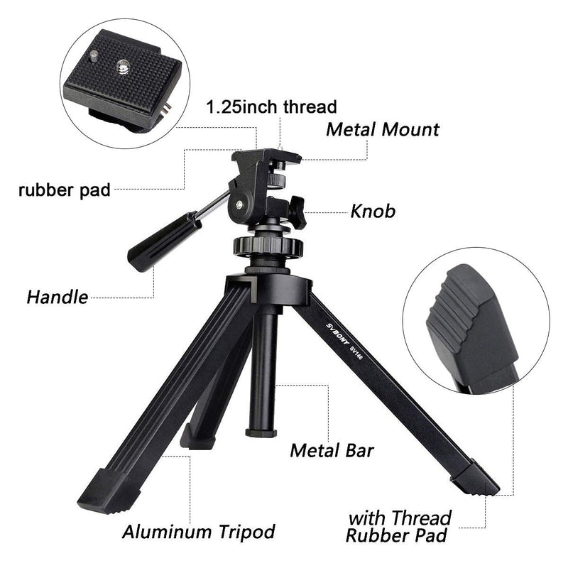 SVBONY SV146 Tabletop Tripod Spotting Scope Tripod Adjustable Portable Tripod for Spotting Scope Binoculars Monoculars DSLR Cameras