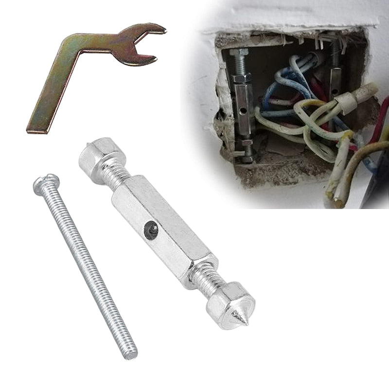 Eagles Cassette Repair Device/Electrical Box Repair,86 Type Universal Cassette Repairer Screw 10 Screws Tools With Small Nut Sturdy Switch and Socket Adjustable Steel Electrician 1 Wrench(Silver)
