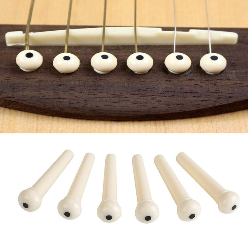 YXGOOD 36 Pcs Plastic Acoustic Guitar Bridge Pins for String Peg Guitar Parts Replacement, 18 Pcs Ivory and 18 Pcs Black Bridge Pins For Acoustic Guitar